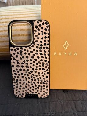Cream and black Burga IPhone 15 pro max case